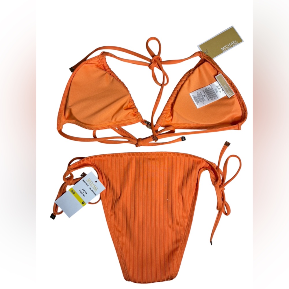 Michael Kors Ladies 2 Piece Bikini Set Size Medium Nectarine - Picture 4 of 6